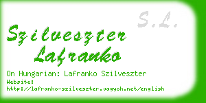 szilveszter lafranko business card